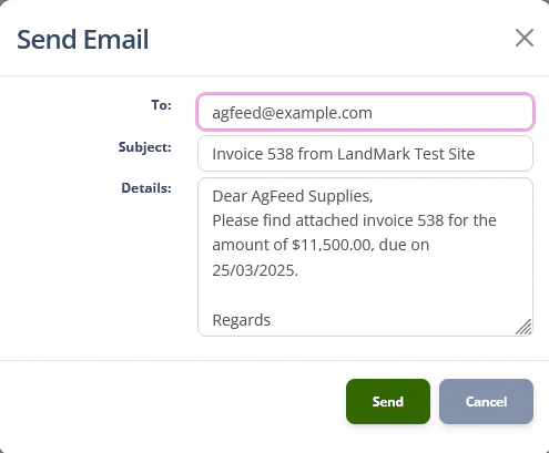 Print Invoice Dialog